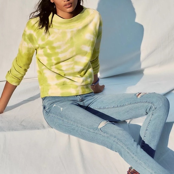 NWT Anthropologie Pilcro Yellow Tie-Dye Sweater - Picture 2 of 9